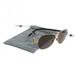 Pre Owned Dolce and Gabbana Gold 2047 Aviators 