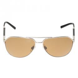 Pre Owned Dolce and Gabbana DG 2073K  White Gold Plated Aviators