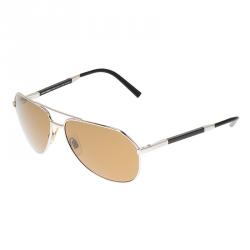 Pre Owned Dolce and Gabbana DG 2073K  White Gold Plated Aviators