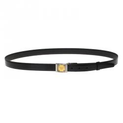 Pre Owned حزام دولتشي أند غابانا كلاسيك بوجهين جلد أسود 110 سم