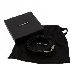 Pre Owned حزام دولتشي أند غابانا كلاسيك بوجهين جلد أسود 110 سم