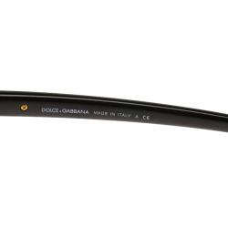 Pre Owned Dolce and Gabbana Black and Rose Gold Tone DG2099 Aviator Sunglasses