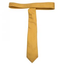 Dolce and Gabbana Gold & White Dotted Silk Tie