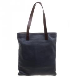 Pre Owned Dolce and Gabbana Dark Grey Textured Leather Tote