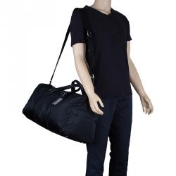 Pre Owned Dolce and Gabbana Black Nylon/Leather Profile Travel Bag