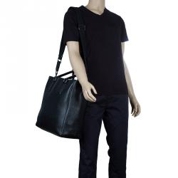 Pre Owned Dolce and Gabbana Black Pebbled Leather Tote Bag