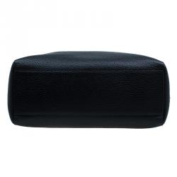 Pre Owned Dolce and Gabbana Black Pebbled Leather Tote Bag