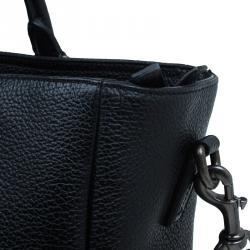 Pre Owned Dolce and Gabbana Black Pebbled Leather Tote Bag