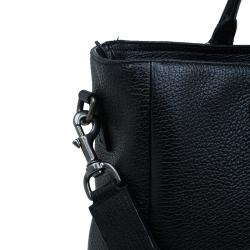 Pre Owned Dolce and Gabbana Black Pebbled Leather Tote Bag