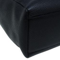 Pre Owned Dolce and Gabbana Black Pebbled Leather Tote Bag