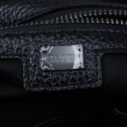 Pre Owned Dolce and Gabbana Black Pebbled Leather Tote Bag