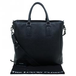 Pre Owned Dolce and Gabbana Black Pebbled Leather Tote Bag