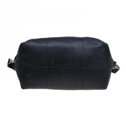 Pre Owned Dolce and Gabbana Black Leather Weekender Luggage Bag