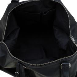 Pre Owned Dolce and Gabbana Black Leather Weekender Luggage Bag