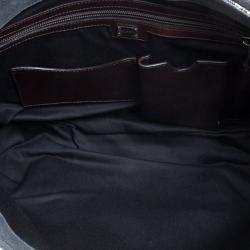 Dolce and Gabbana Brown Coated Canvas and Leather Messenger Bag