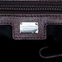 Dolce and Gabbana Brown Coated Canvas and Leather Messenger Bag