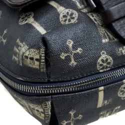 Dolce and Gabbana Brown Coated Canvas and Leather Messenger Bag