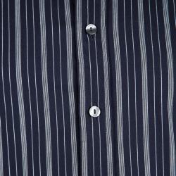 مملوكة مسبقًا قميص دولتشي أند غابانا أزرق كحلي مقلم مفصل S