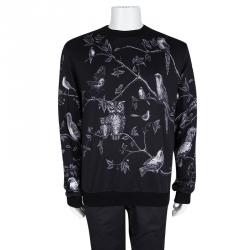 Pre Owned Dolce and Gabbana Black Bird Print Sweatshirt XXL