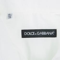 Pre Owned قميص دولتشي أند غابانا قطن أبيض بأكمام طويلة أزرار أمامية M