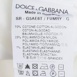 Pre Owned قميص دولتشي أند غابانا قطن أبيض بأكمام طويلة أزرار أمامية M