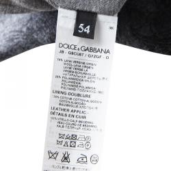 Pre Owned Dolce and Gabbana Grey Printed Wool Hooded Sweatshirt XXL
