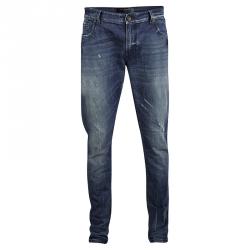 Pre Owned بنطلون جينز دولتشي أند غابانا ستريتش ممزق نقش باهت إنديغو XXL