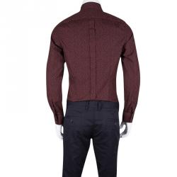 Pre Owned قميص دولتشي أند غابانا أزرار أمامية طباعة زهور بني محمر ذهبي M