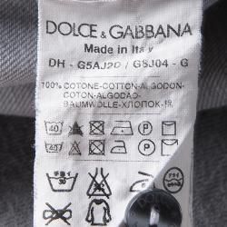 مملوكة مسبقًا قميص دولتشي أند غابانا سيسيليا دينيم رصاصي نمط باهت M