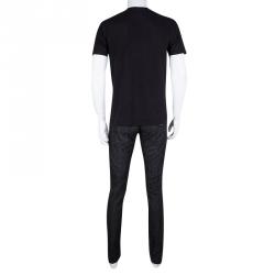 Pre Owned Dolce and Gabbana 14 Gold Black Faded Effect Denim Straight Fit  Jeans M