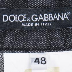 Pre Owned Dolce and Gabbana 14 Gold Black Faded Effect Denim Straight Fit  Jeans M