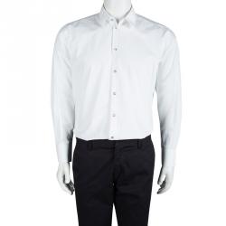 Pre Owned Dolce and Gabbana White Cotton Long Sleeve Button Down Shirt L