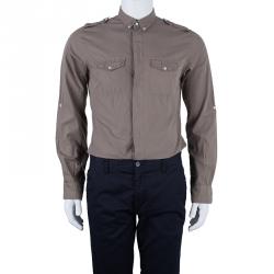 Pre Owned قميص رجالي دولتشي أند غابانا كاجوال كاكي S