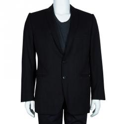 Pre Owned Dolce and Gabbana Men's Black Pinstripe Blazer L
