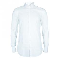 Pre Owned Dolce And Gabbana Men's White Cotton Shirt M
