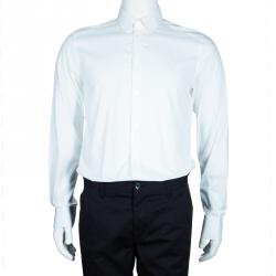 Pre Owned Dolce And Gabbana Men's White Cotton Shirt M