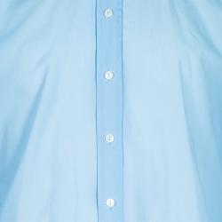 مملوكة مسبقًا Dolce and Gabbana Men's Light Blue Contrast Collar Shirt M