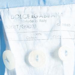 مملوكة مسبقًا Dolce and Gabbana Men's Light Blue Contrast Collar Shirt M