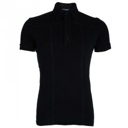 Pre Owned قميص بولو دولتشي أند غابانا قطن أسود رجالي L