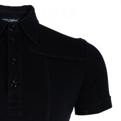 Pre Owned قميص بولو دولتشي أند غابانا قطن أسود رجالي L