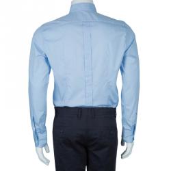 Pre Owned Dolce and Gabbana Men's Blue Slim Fit Shirt M