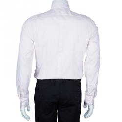 مملوكة مسبقًا قميص دولتشي أند غابانا وردي مخطط للرجال M