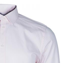 مملوكة مسبقًا قميص دولتشي أند غابانا وردي مخطط للرجال M