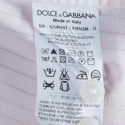 مملوكة مسبقًا قميص دولتشي أند غابانا وردي مخطط للرجال M