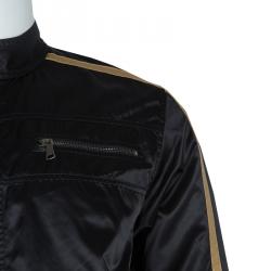 Pre Owned Dolce and Gabbana Black and Gold Bomber Jacket M
