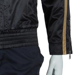 Pre Owned Dolce and Gabbana Black and Gold Bomber Jacket M
