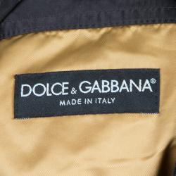 Pre Owned Dolce and Gabbana Black and Gold Bomber Jacket M