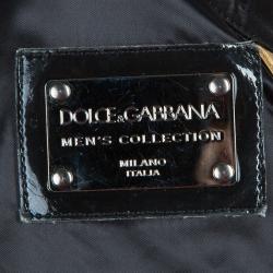 Pre Owned Dolce and Gabbana Black and Gold Bomber Jacket M