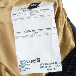 Pre Owned Dolce and Gabbana Black and Gold Bomber Jacket M