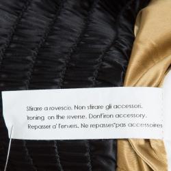 Pre Owned Dolce and Gabbana Black and Gold Bomber Jacket M